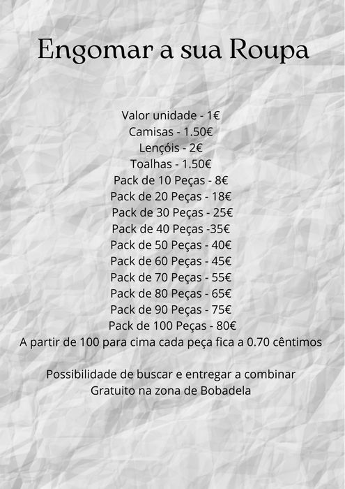 Engomar a sua roupa