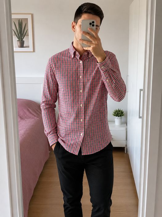 Koszula męska H&M Slim Fit rozmiar L  w  drobną kratkę