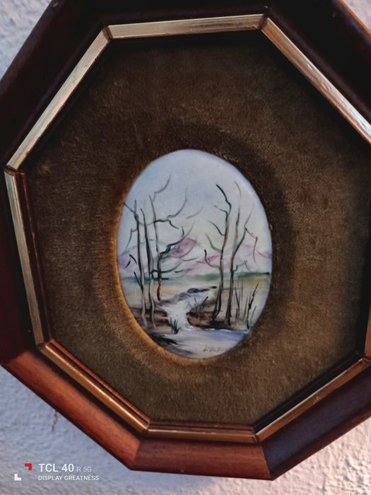 3 quadros pintados em porcelana