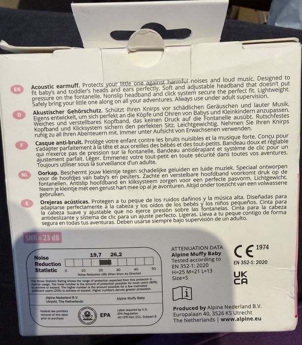 Nowe Nauszniki ochronne alpine muffy dla dzieci ,niemowląt 3-36 mcy