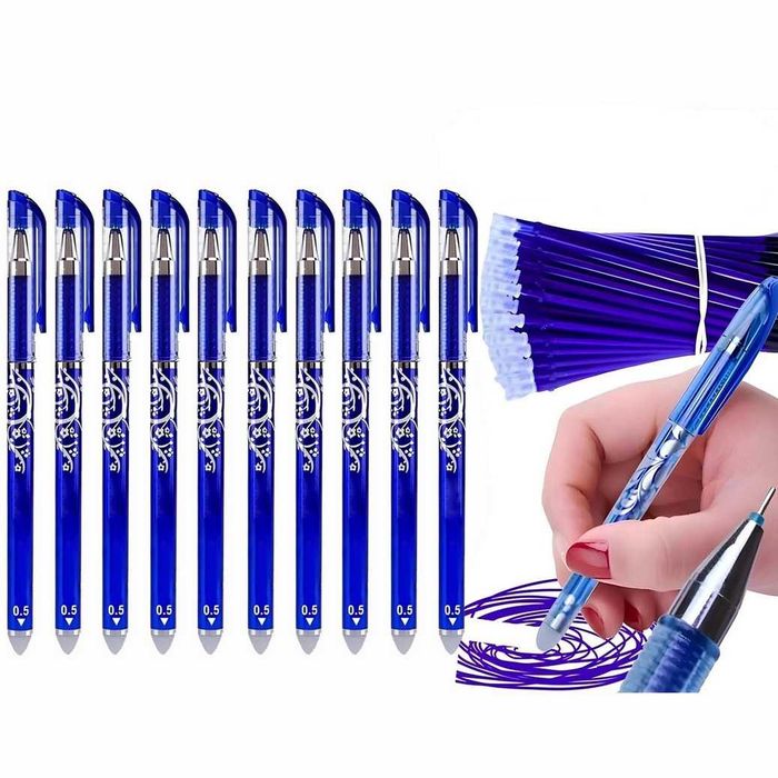 Długopis wymazywalny 12 sztuk + wkłady 20 sztuk ścieralny zmazywalny