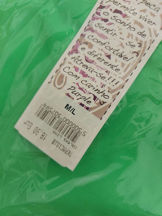 Calça verde fluorescente