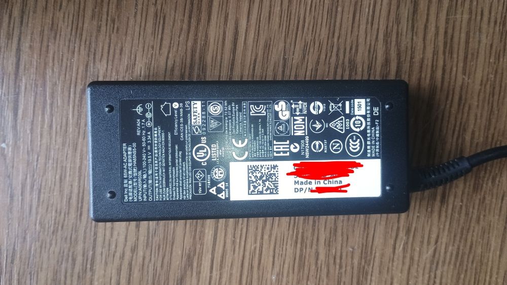 Зарядка для ноутбуків  Dell 65W (19.5V 3.34A) з силовим кабелем