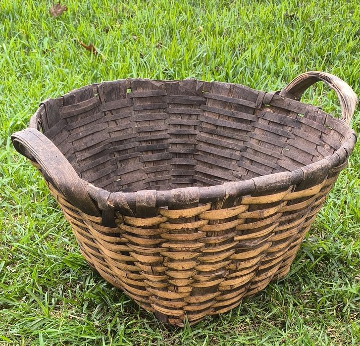 Cesto antigo para vindimas, peça para decoração