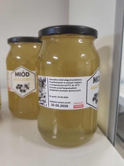 Miód Akacjowy i Faceliowy 4 sztuki po 1200g