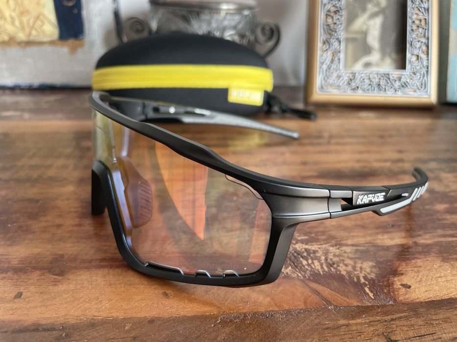 Nowe pomarańczowe okulary fotochromowef rowerowe z polaryzacją