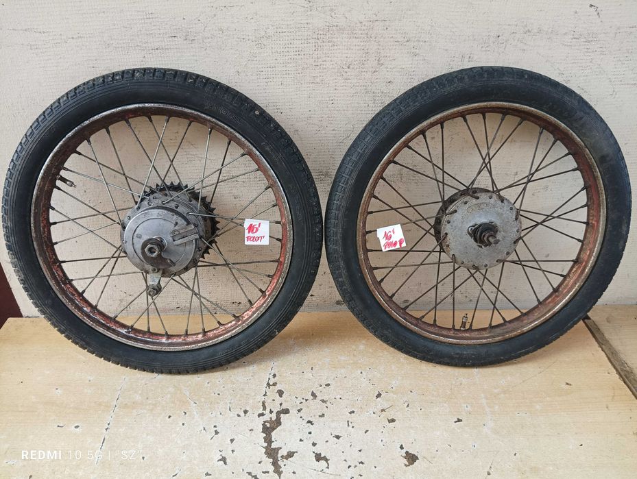 Koło 2.25-16 - przód + tył - Stomil - Romet Polo - Romet Sport - 1978.