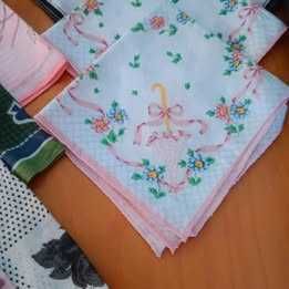 10 Lenços de mão vintage novos #