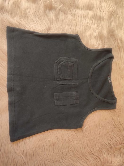 Bluzka dziewczęca cropp top na ramiączka kieszonki