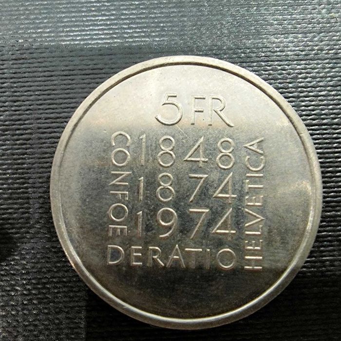 Moedas Comemorativas Suiças : Conjunto  de 6 moedas de 5 francos"