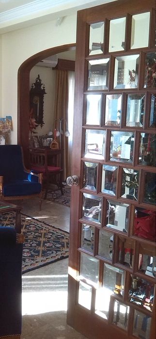 Portas madeira maciça e vidro bizelado