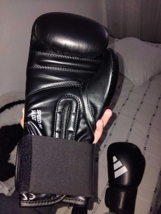 Luvas de box com ligaduras e boqueira