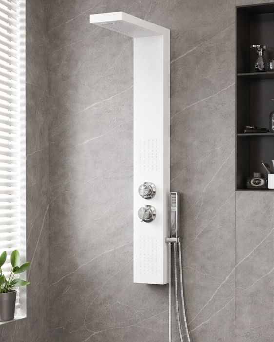 Sistema de Coluna de Duche em alumínio branco - NOVO