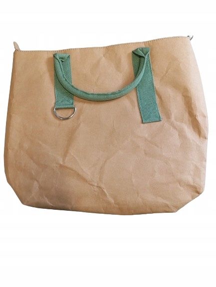Torebka Damska SHOPPER na ramię z Wegańskiego papieru KRAFT WOLA BEŻ