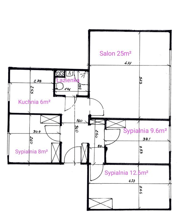 Mieszkanie 73.2m²  4 pokoje Do rozsądnej negocjacji