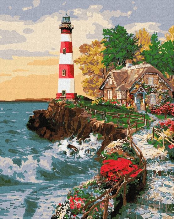 Картина по номерам Идейка Дом у маяка 40х50 см