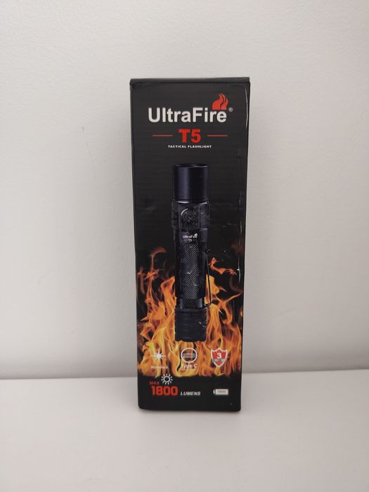 "UltraFire T5 – Pequena, Ultraleve e Poderosa! Domina a Noite com Luz
