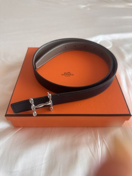 H Torsade belt buckle & Reversible leather strap 24 mm