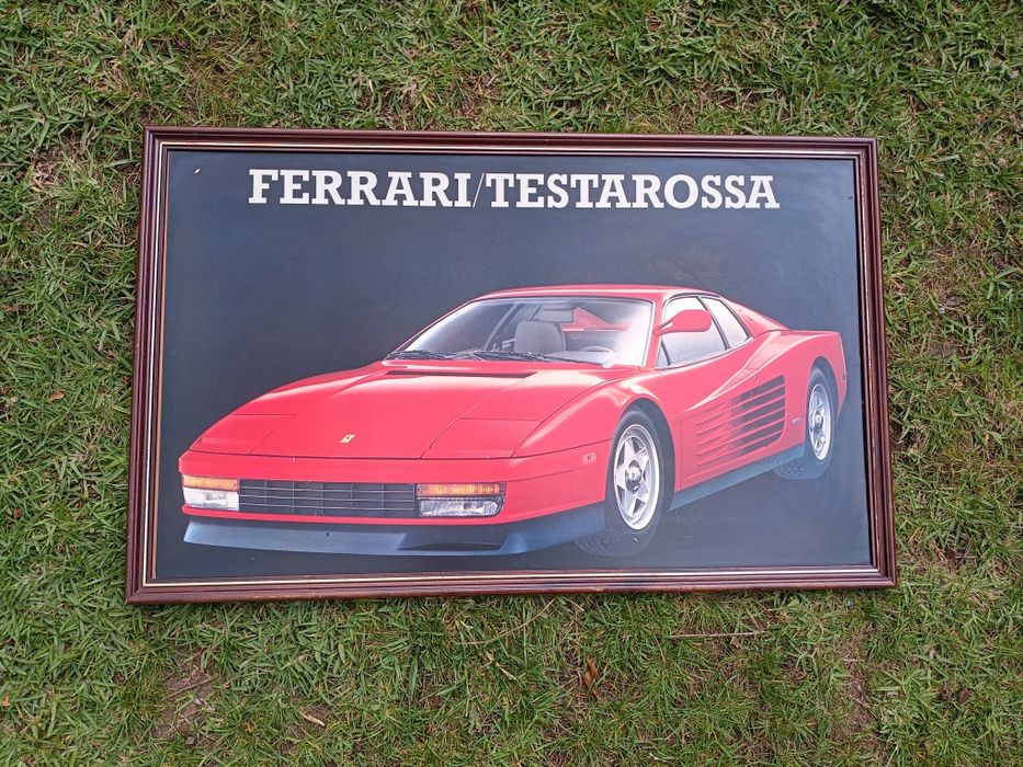 Quadro em madeira maciça com moldura Ferrari, medidas: 105/65cm