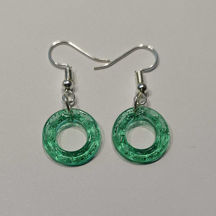 Zielone kolczyki "kółeczka"