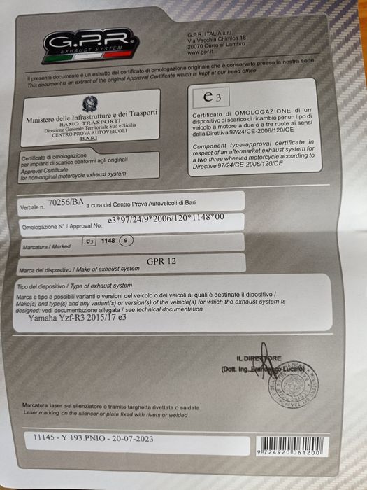 Escape GPR homologado