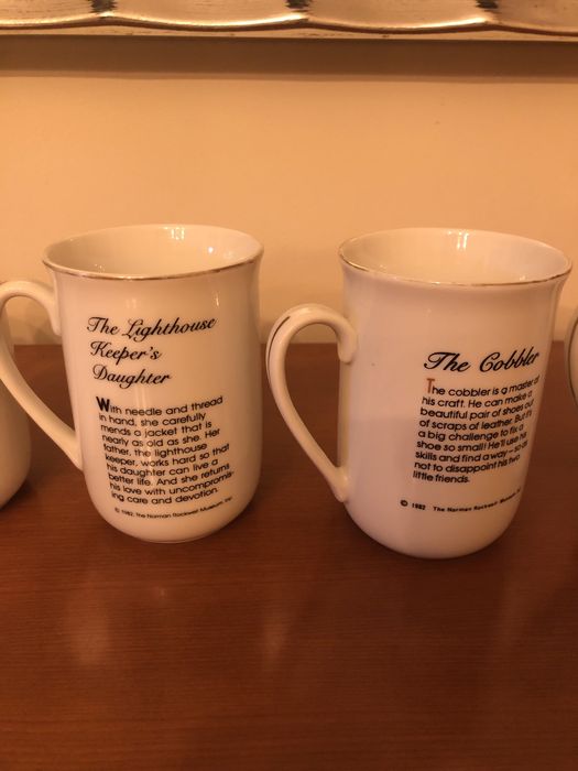 Lote 7 chávenas de coleção Norman Rockwell