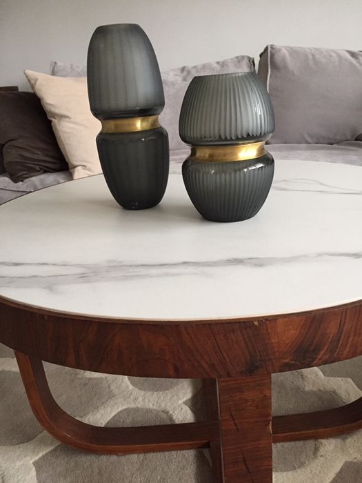 Wazony z grubego szkła, ryflowane