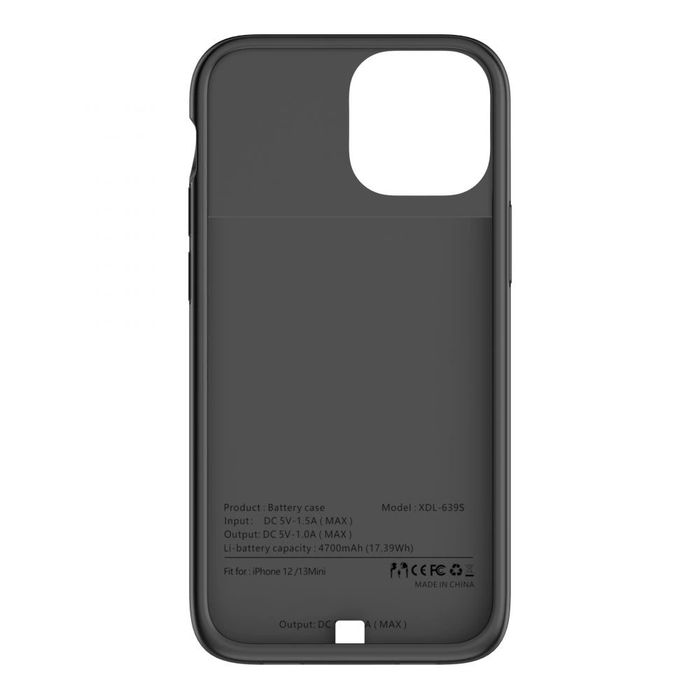Etui Tech-Protect PowerCase na iPhone 12 mini / 13 mini z powerbankiem 4700mAh - czarne