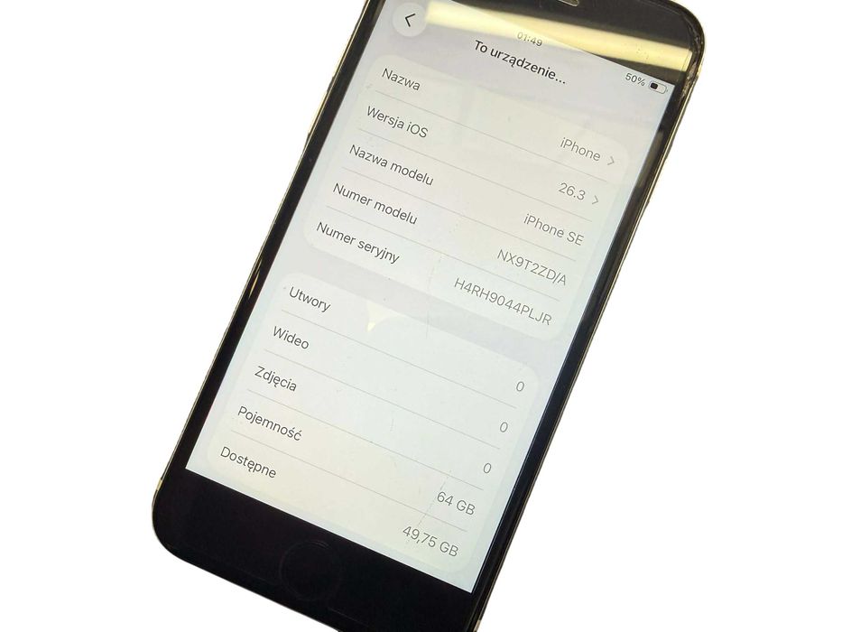 Smartfon telefon Apple iPhone SE 2020 3/64GB bialy