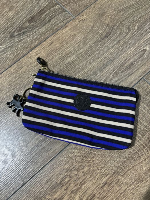 Portfel saszetka kosmetyczka organizer w paski Kipling vintage