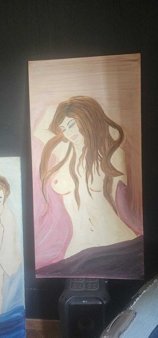 Telas a óleo, cada com 1,20m(alt)x0,60m (larg)