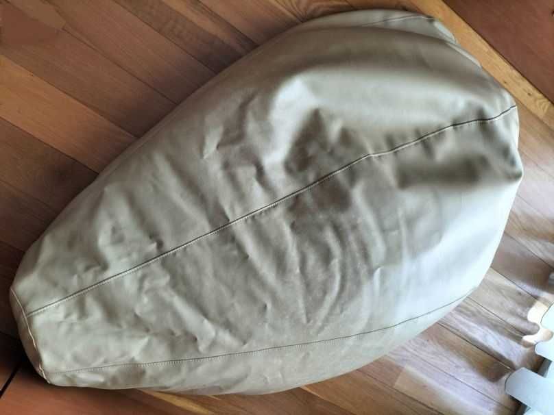PUFF pele de couro bege XL