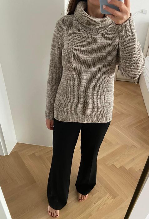 Piękny sweter z golfem Daniele Fiesoli wełna i kaszmir