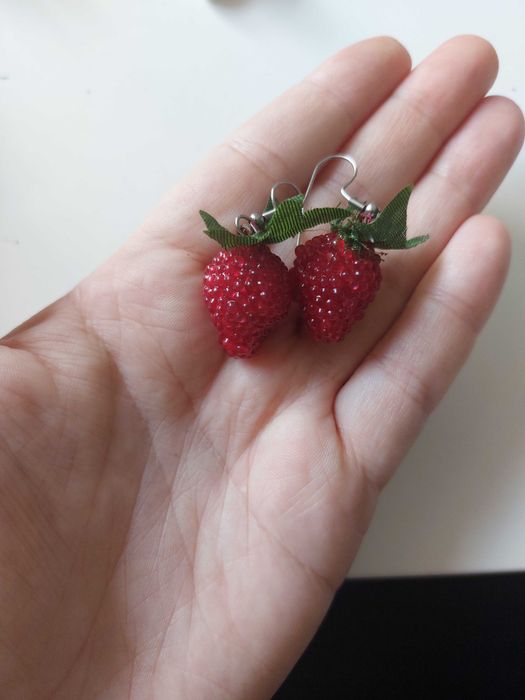 Kolczyki maliny wiszące