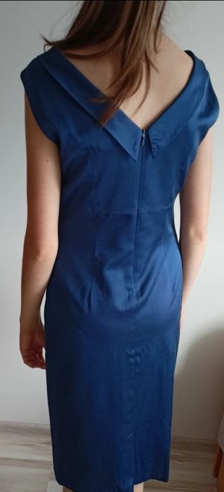 Wyjściowa, niebieska, letnia sukienka S Hera