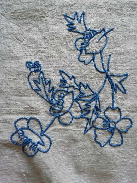 Toalha de estopa e renda