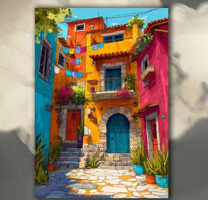 Obraz na płótnie domy (nowy)