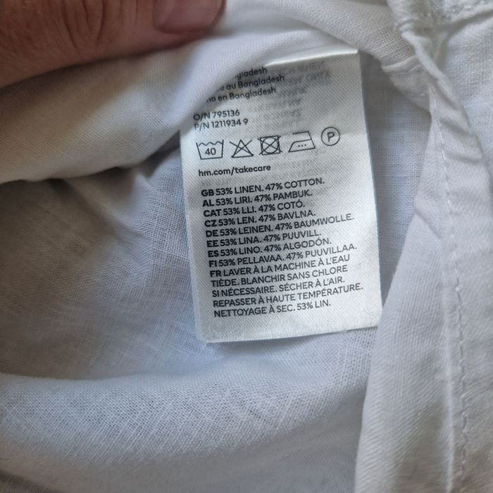 Koszula biała  H&M 152 len 53%