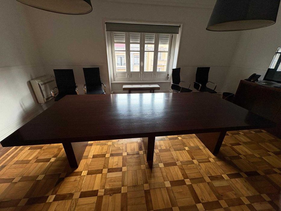 Mesa de Jantar/ Reunião em madeira mogno (300x130) - Peça única, feita à medida em Portugal