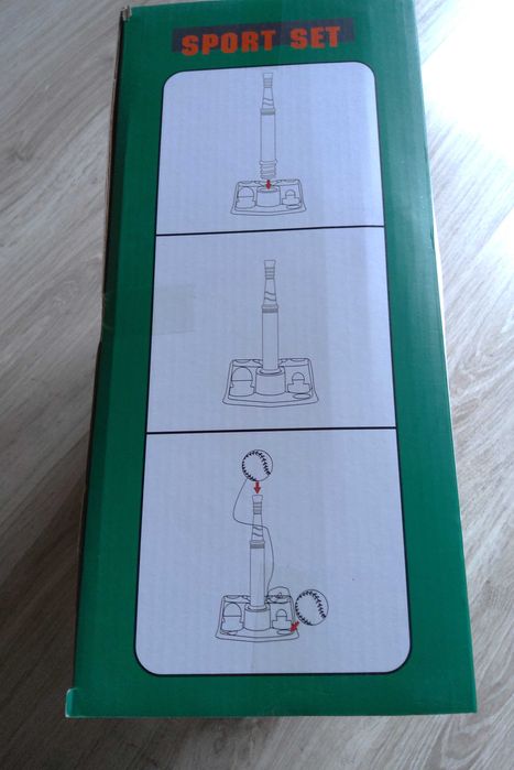 Gra w baseball zestaw treningowy dla dzieci tarcza kij piłki wyrzutnia