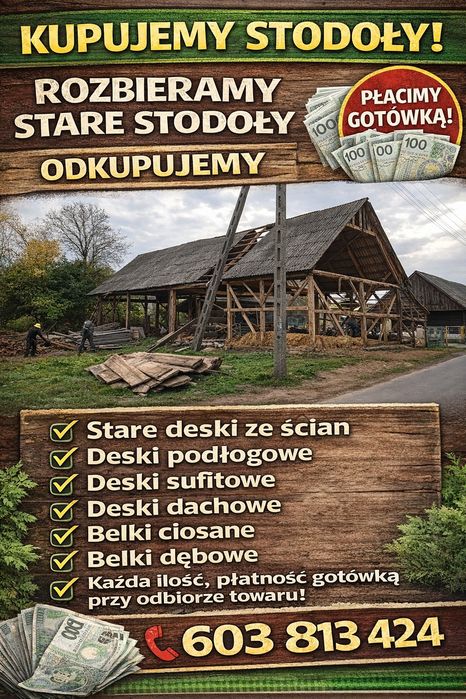 Stare deski,stodoła,stodoły,drewno,stare belki,wymiana desek,rozbiórki