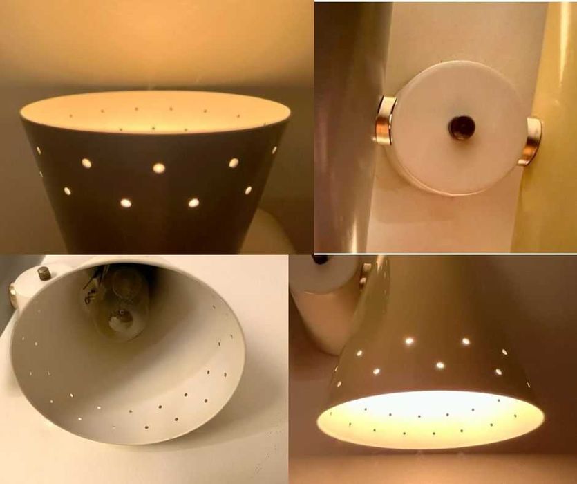 Par de candeeiros de parede Louis Kalff Philips ND16, anos 50