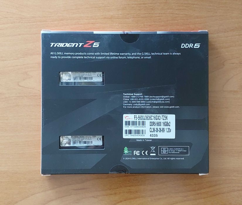 Pamięć RAM DDR5 32GB G.Skill Trident Z5 (2x16GB) 5600 zaplombowana
