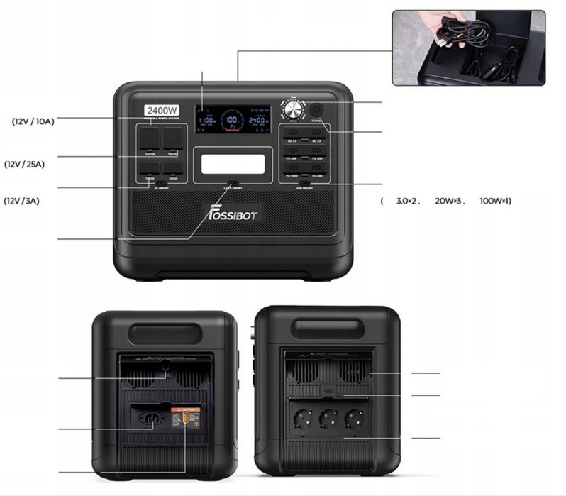 Портативна зарядна станьція FOSSiBOT F2400, 2200W/2048Wh