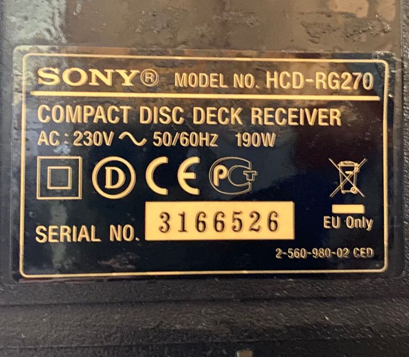 Мощный музыкальный центр Сони - Sony MHC-RG270