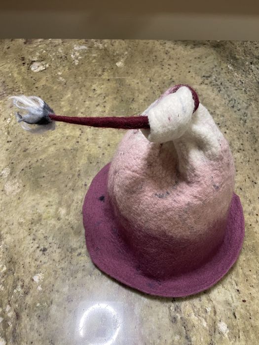 Czapka do sauny recznie filcowana z welny merynosow