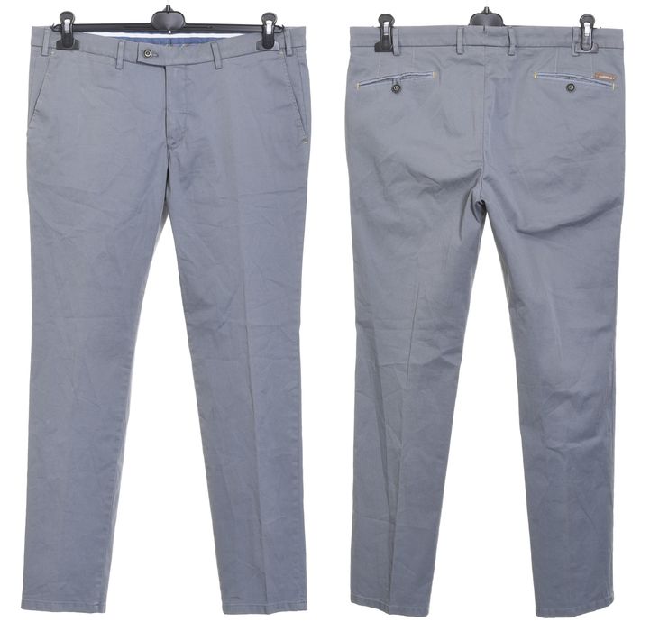 GARDEUR SLIM FIT popielate spodnie męskie bawełna strecz chino W36 L30