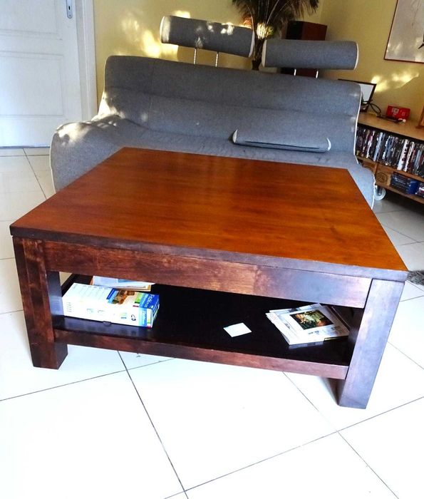 Piękna drewniana wielka ława / stolik kawowy - w bdb. stanie