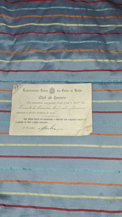 Cartão estabelecimento balnear Caldas da Rainha 1906 club recreio