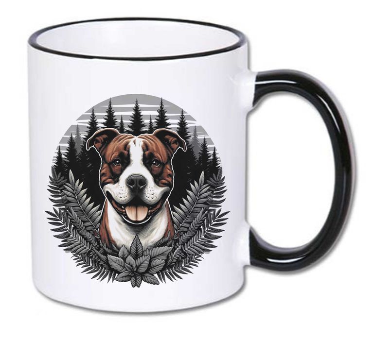 Kubek Pies Amstaff American Staffordshire Terrier ceramika 330 ml